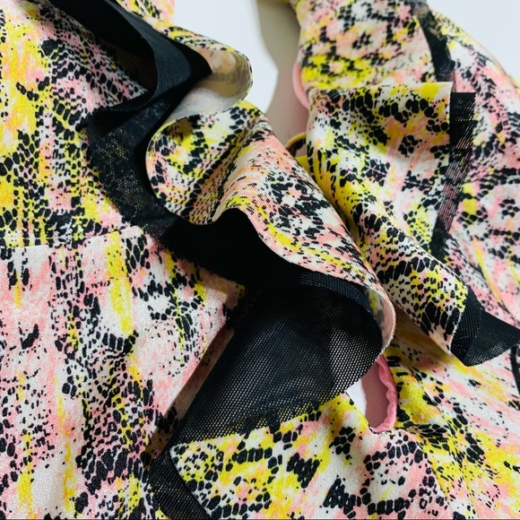 VOLCOM ruffled tulle front one piece bathing suit - Picture 3 of 7